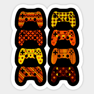 Game Controllers Pattern Thanksgiving Funny Gamer Boys Girls Sticker